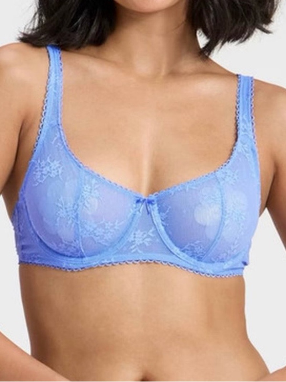 Wild Fable Women’s 36A Blue Sheer Floral Embroidered Mesh Underwire Bra NWT